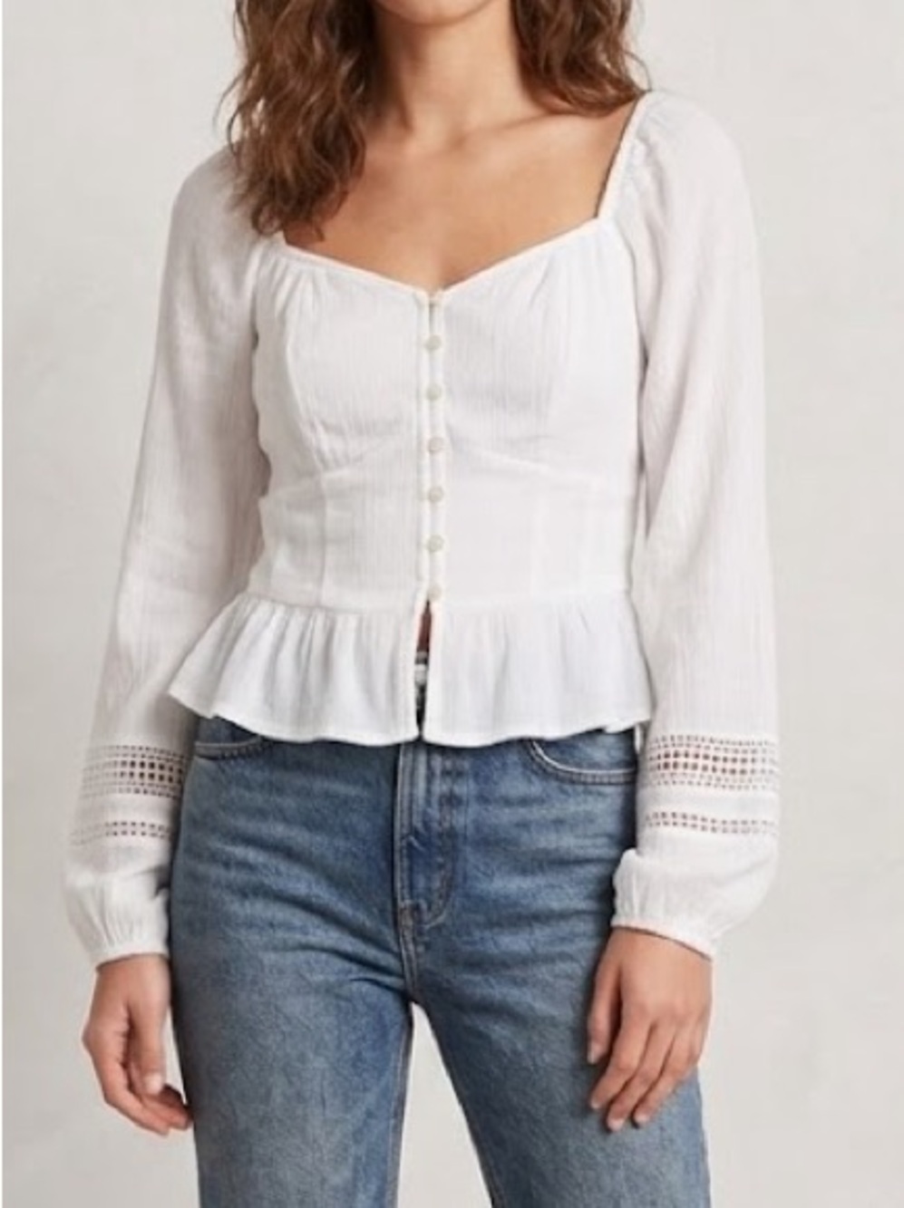 Hollister Button Down Peasant Top